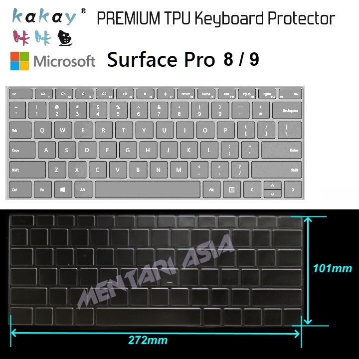 Keyboard Protector Surface Pro 8 / 9 - KAKAY Premium TPU Clear