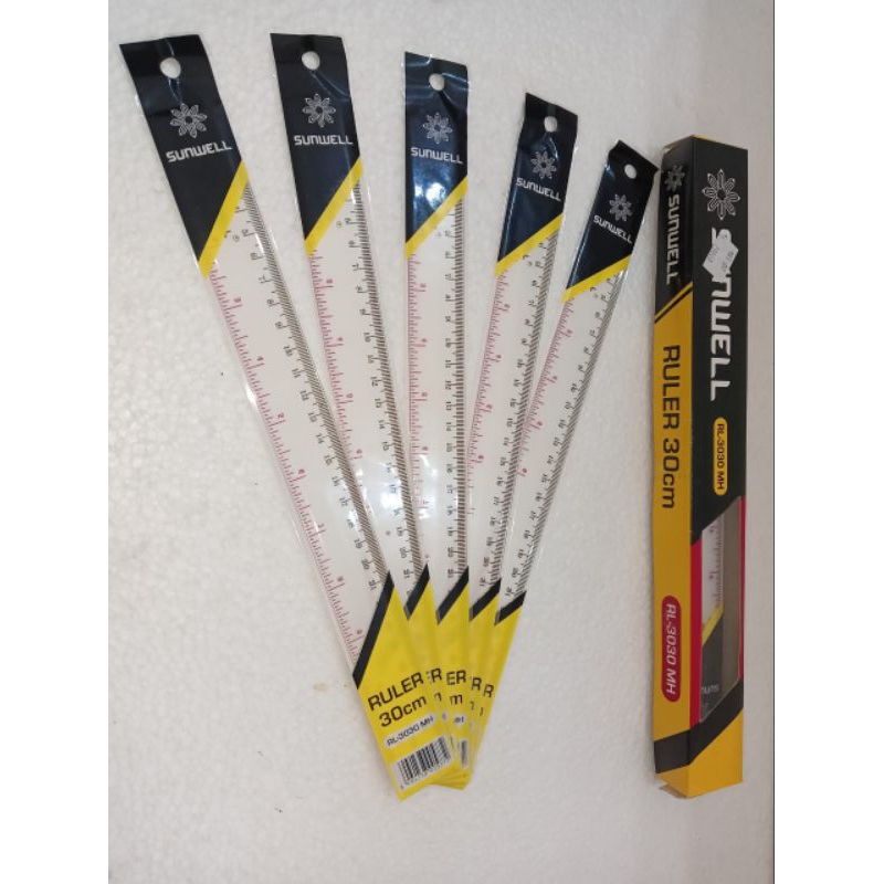 

Penggaris Sunwell / Ruler 30 cm RL-3030 MH isi 5 pcs