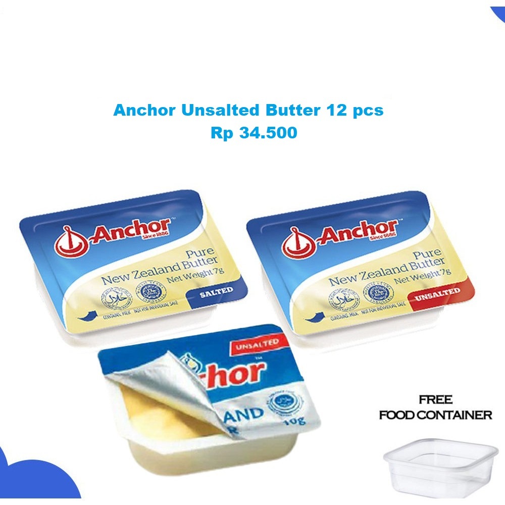 

Anchor Unsalted butter / mentega 7gr ISI 12 PCS