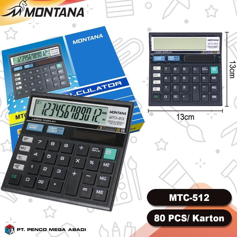 

Kalkulator calculator Montana MTC512 12 digit kualitas terbaik Original Montana KODE T3I1
