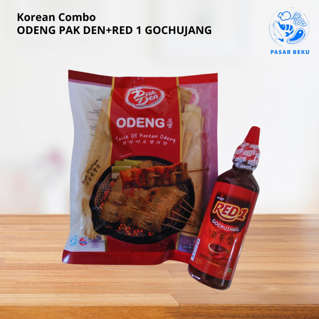 

(Khusus Area SUMBAR) Korean Combo Odeng Pak Den 500gr + Red 1 Saus Gochujang 300ml Pasar Beku Padang