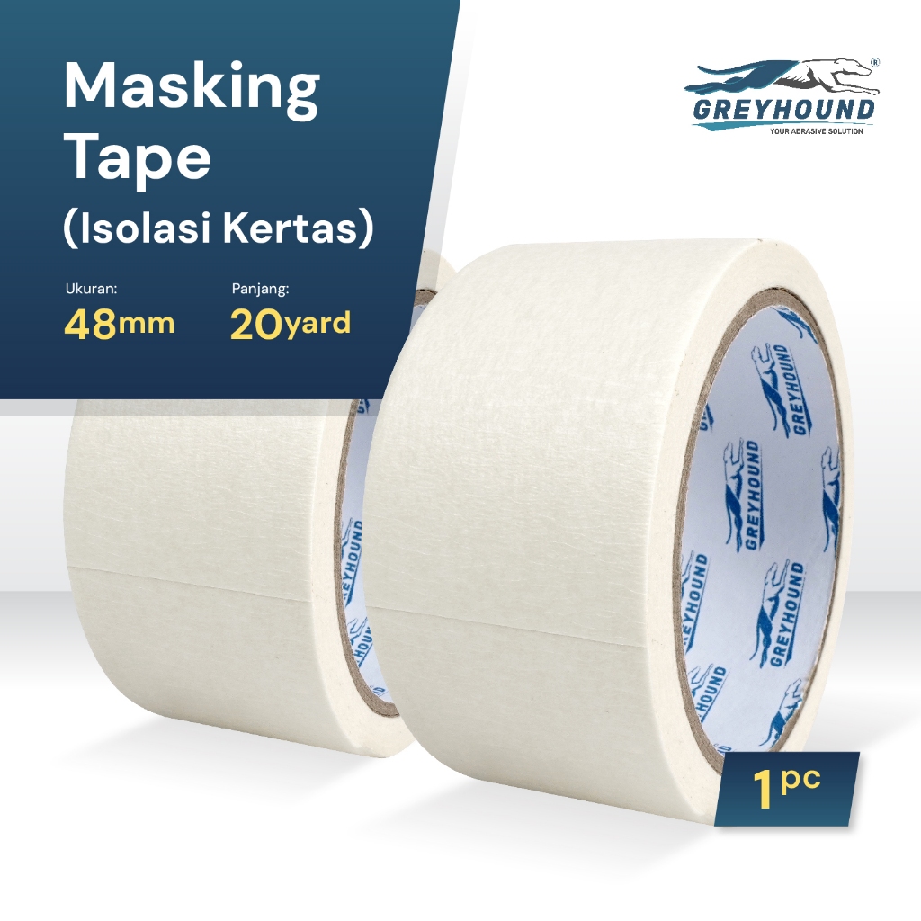 

GREYHOUND Masking Tape Isolasi Kertas 48mm 20yard