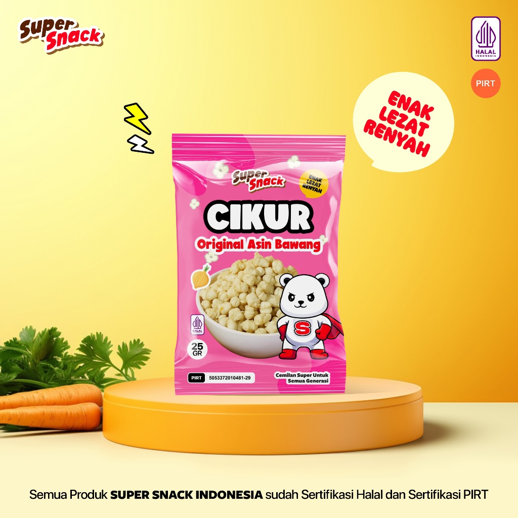 

SUPER SNACK Pilus Cikur Rasa Original Asin Bawang 25gr Cemilan