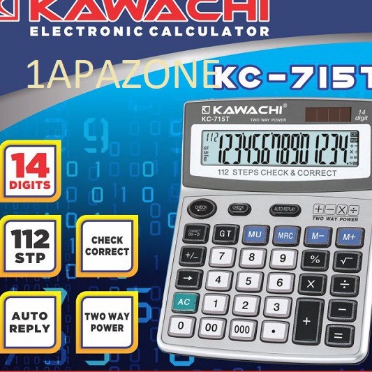 

Kalkulator electronic 14Digits KC715T KAWACHI KODE U8A3