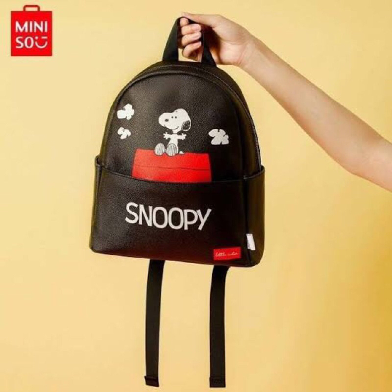 MINISO Backpack Snoopy / Miniso ransel snoopy Leather