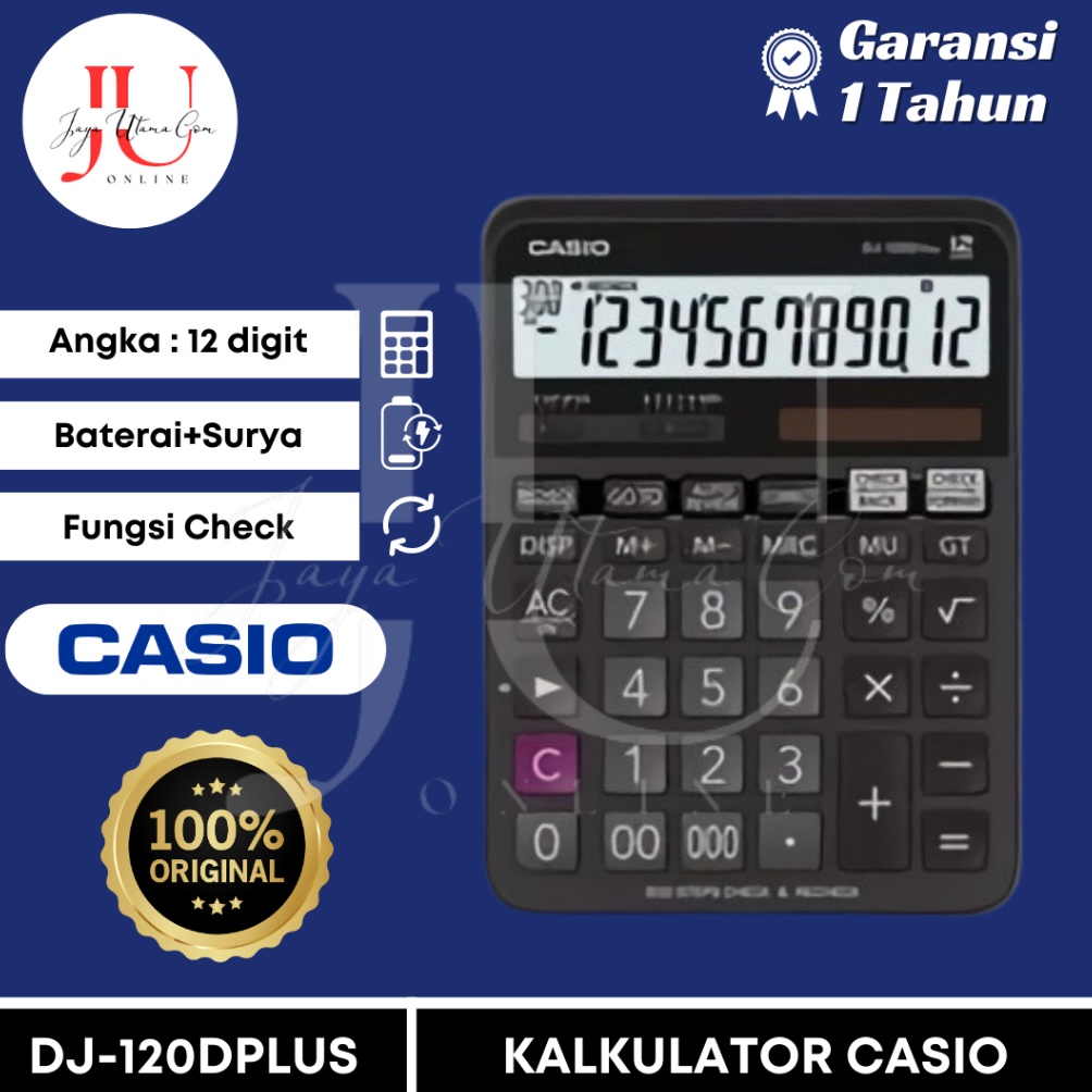 

KODE H64X Kalkulator Casio DJ 12 D Plus MJ 12D CHECK CORRECT