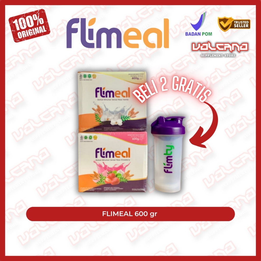 

Flimeal Box 600 gram isi 12 sachet Serbuk Minuman Sereal tinggi protein meal replacement pengganti makan