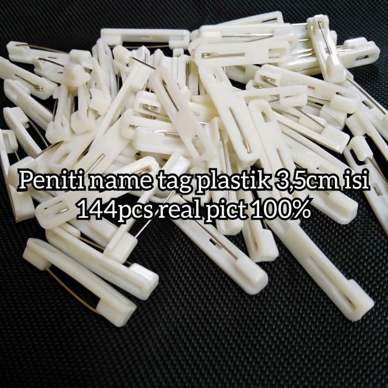 

KODE R12O Peniti name tag plastik 35cm isi 144pcs bagus