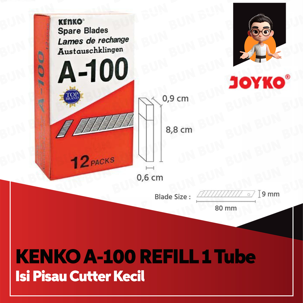 

ISI PISAU CUTTER CUTER KECIL KENKO A-100 Refill 1 Tube