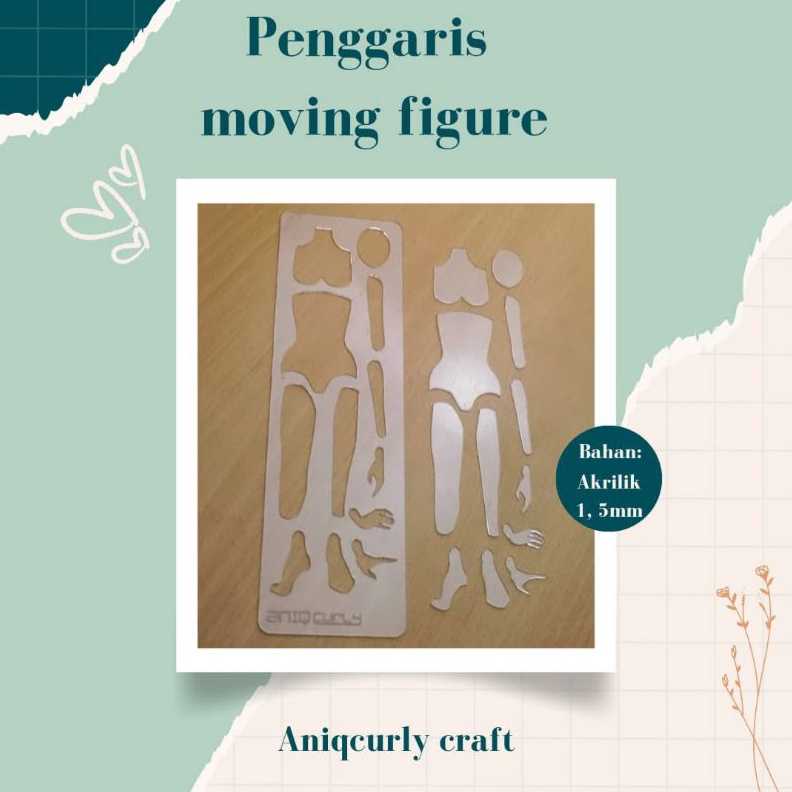 

penggaris cetakan Moving Figure A4 akrilik for fashion design KODE U9K5