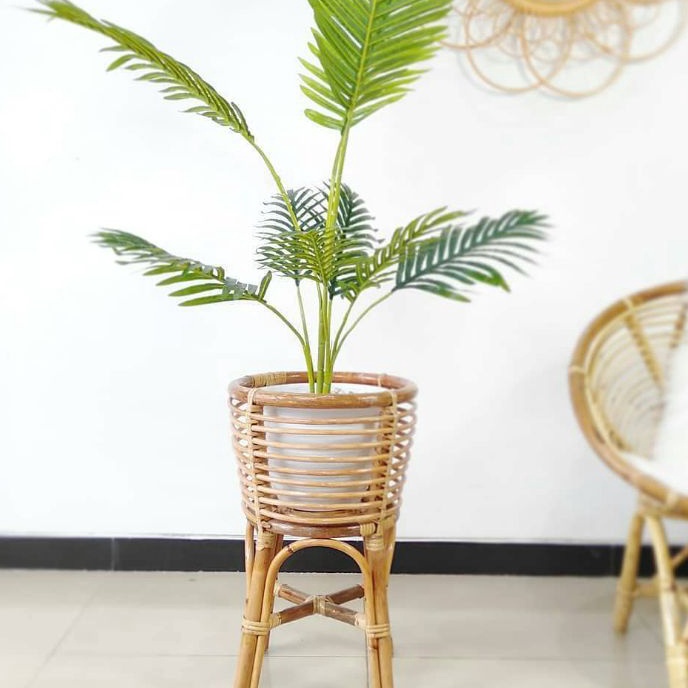 Unggul Standing Pot Rotan FSHING MENGKILAP  Tempat Bunga Dekorasi Sudut Ruangan dan Studio Foto