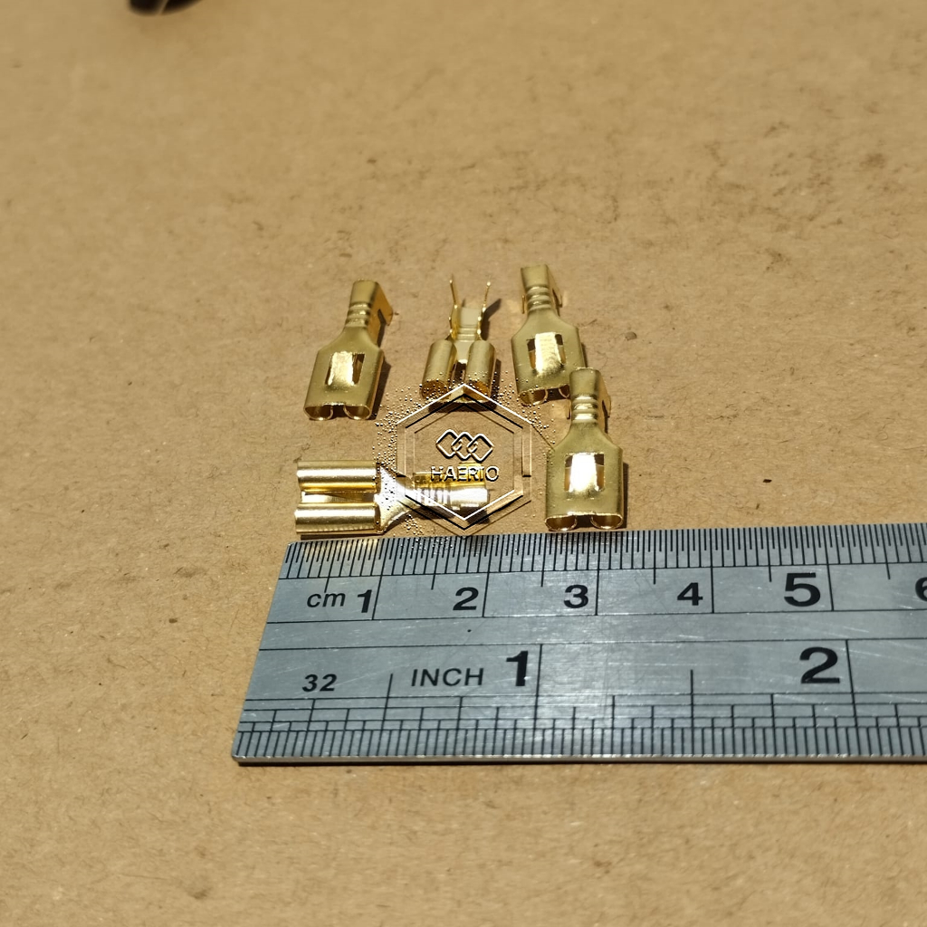 SEKUN SKUN KELAKSON TERMINAL KLAKSON CEWE GEPENG LEBAR 7MM SKUN FEMALE AKI CEWEK TEMBAGA KUNINGAN