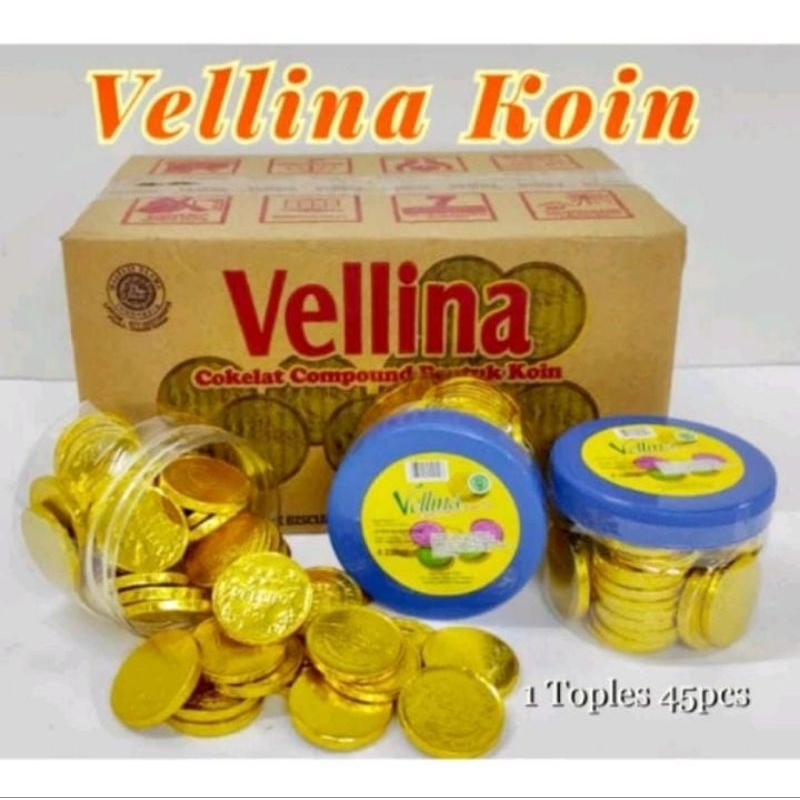 

VELLINA COKELAT COMPOUND BENTUK COIN1 TOPLES ISI 45pcs BERAT 270gr