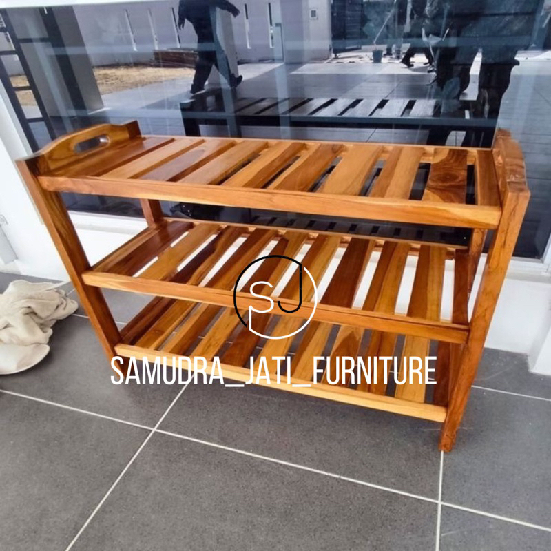 rak sepatu kayu rak sandal rak kayu jati rak sepatu murah
