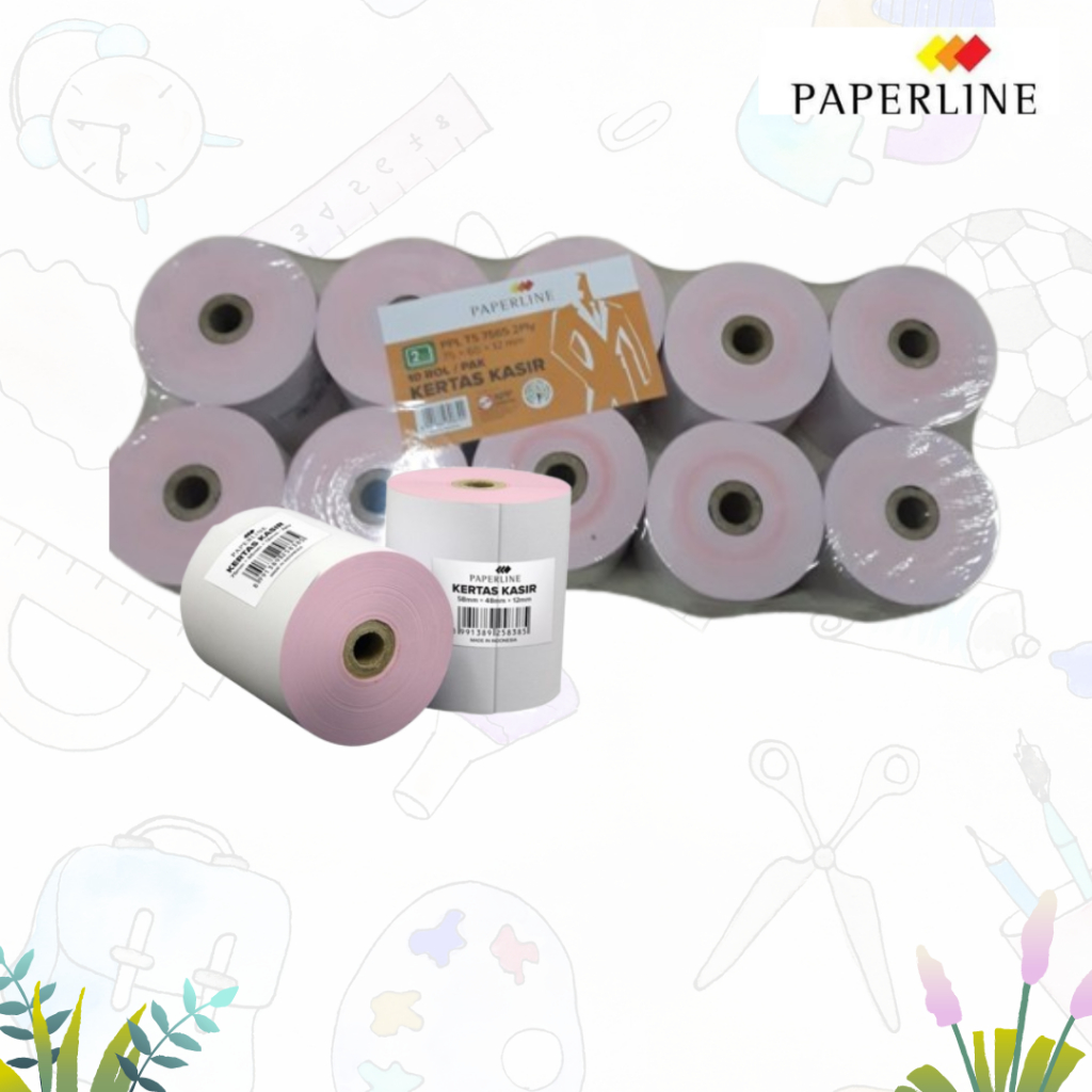 

Kertas Kasir PAPERLINE 75X65x12 mm - 2 PLY (PACK)