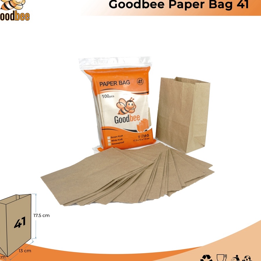 

KF7 PAPER BAG SOS BAG KODE 41 BROWN KRAFT KANTONG KES KENTANG ROTI 1 PCS