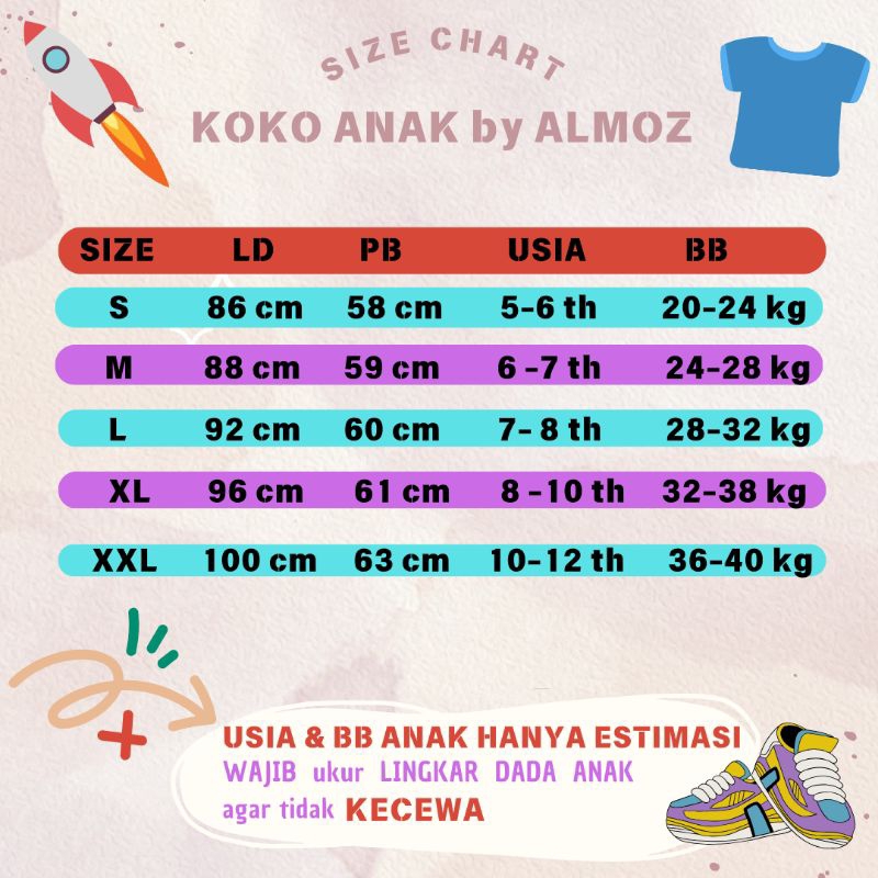 PAKET HEMAT koko kurta anak laki pakistan lengan pendek baju remaja muslim santri katun adem