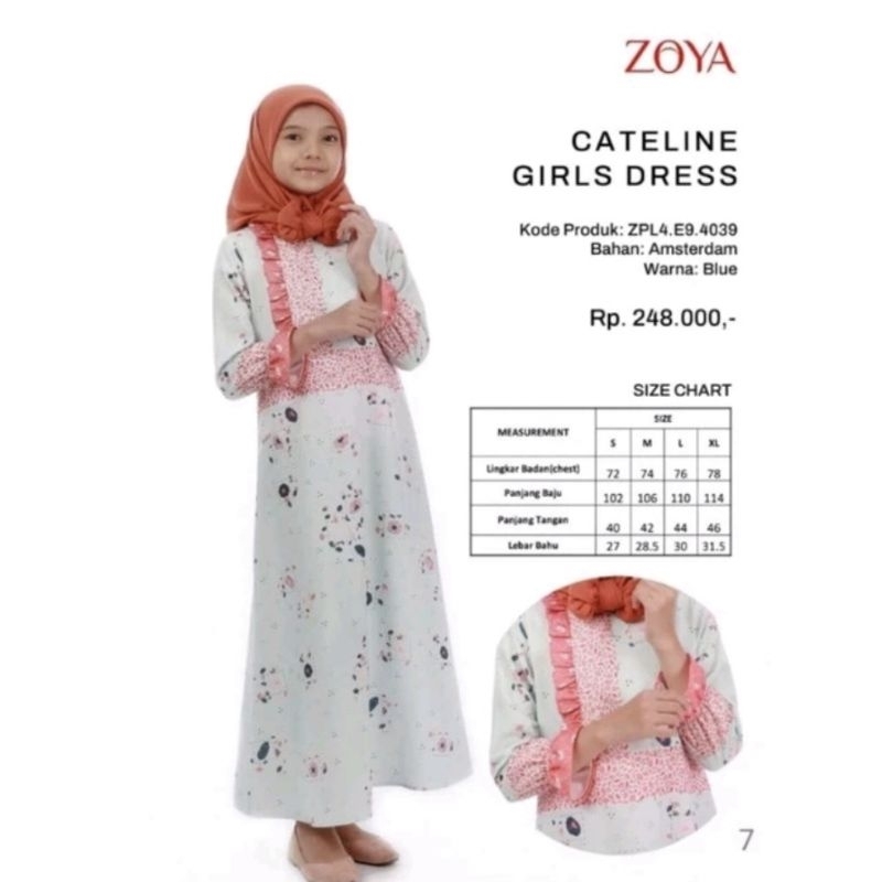 Zoya Gamis Anak Cataline Girl Dress Original 100%