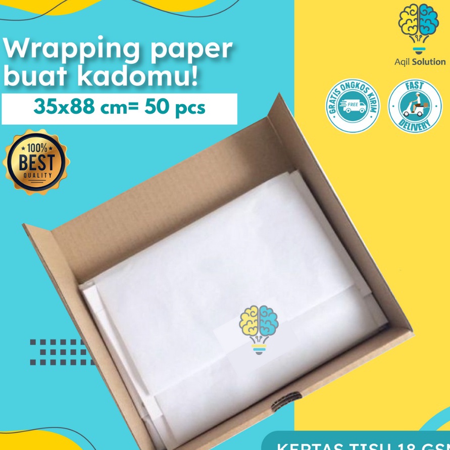 

FG2 35x88cm5pcs Kes Tisu Roti Doorslag Tissue Paper 18gsm Perlengkapan Kemasan Packing Hampers Bungus Makanan Sepatu Tas dll By Aqilsolution