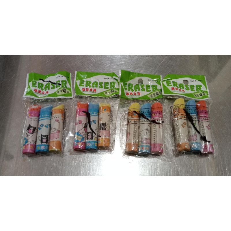 

Penghapus fancy stik(1pak isi 3)/penghapus warna panjang/penghapus unik/setip