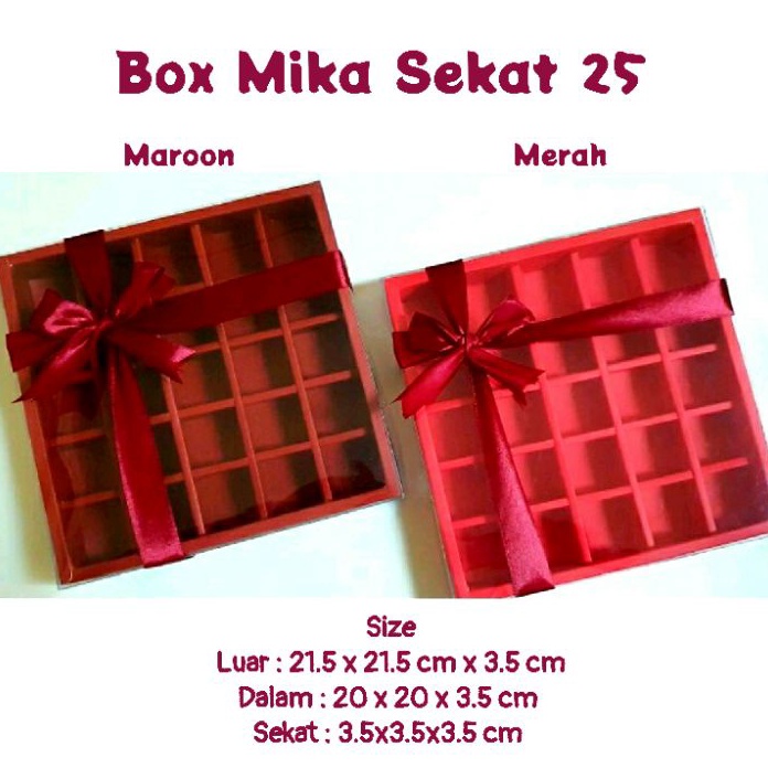 

Kilat Box Mika Sekat 25 Dus Nastar Coklat Brownies Kemasan Packaging