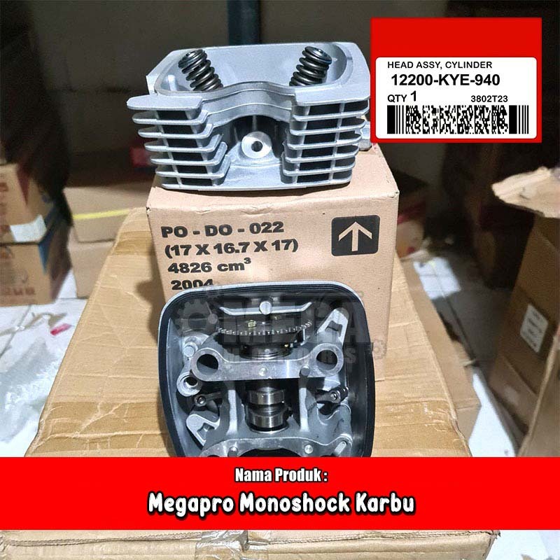 Deksel Kop Cylinder Head Komplit Honda Megapro Monoshock Karbu KYE