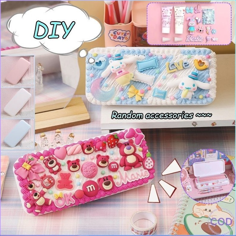 

KODE A78N CODSanrio Decorate Cream lem Kotak alat tulis kreatif lem krim DIY Kartun Kotak Pensil Hadiah Anak Hadiah Ulang Tahun Teman