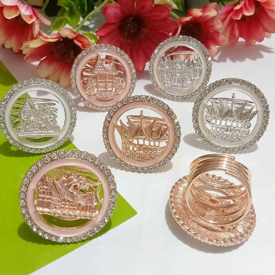 Ring hijab rumah adatbros cincin mutiaraRing terkini termurahBros selendang keramik