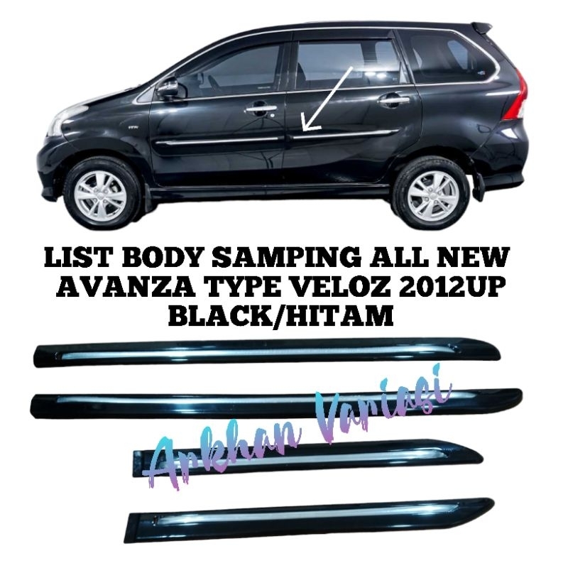 List Body Samping Pintu All New Avanza Veloz 2012 Up Hitam