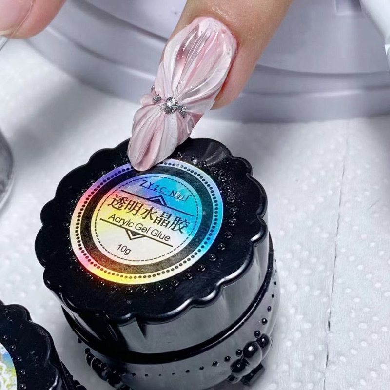 RELYNAILSHOP ZYZC Acrylic Gel Glue Emboss Design Nail Art 3D Embos Chrome Design