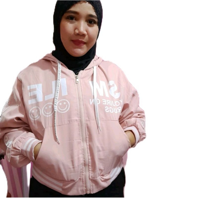 jaket Crop bomber wanita dewasa Korea style