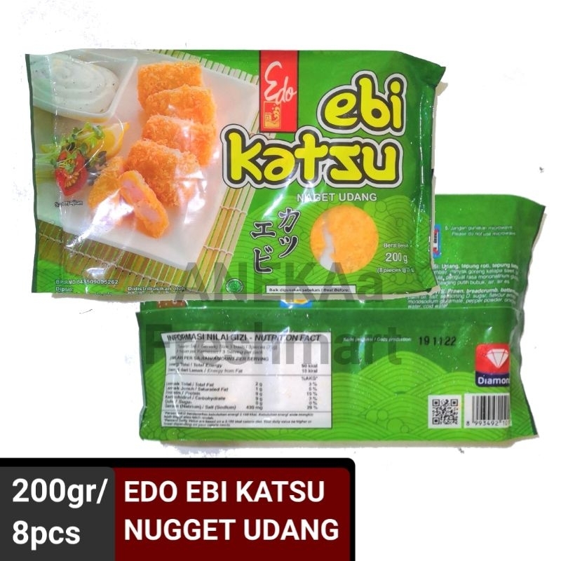 

EDO EBI KATSU 200GR/8PCS NUGGET UDANG NAGET UDANG SHRIMP NUGGET