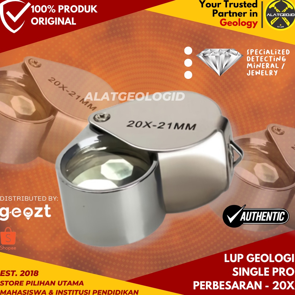 

KODE Q77N Kaca Pembesar Geologi Lup non LED 2x Pro Metal Perhiasan Batuan