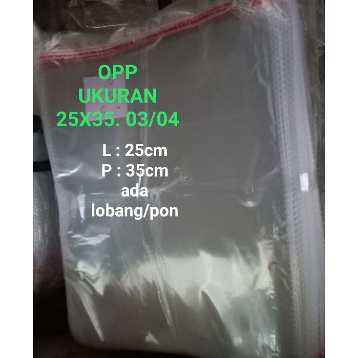 

Hemat COD PLASTIK OPP UKURAN 25X35 34 PON LEMBAR