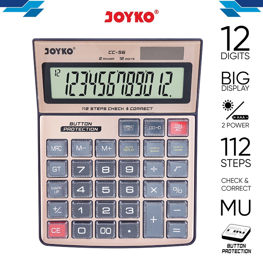 

KODE U44W Calculator Kalkulator Joyko CC56 12 Digits