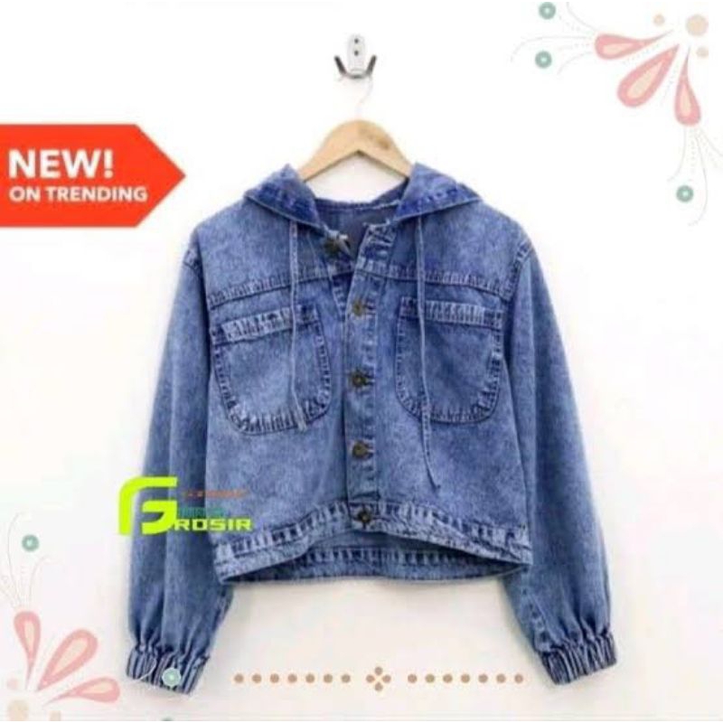 Terbaru Jaket Jeans Hoodie Kancing Wanita Ld 110Cm Jaket Jeans Wanita Kekinian
