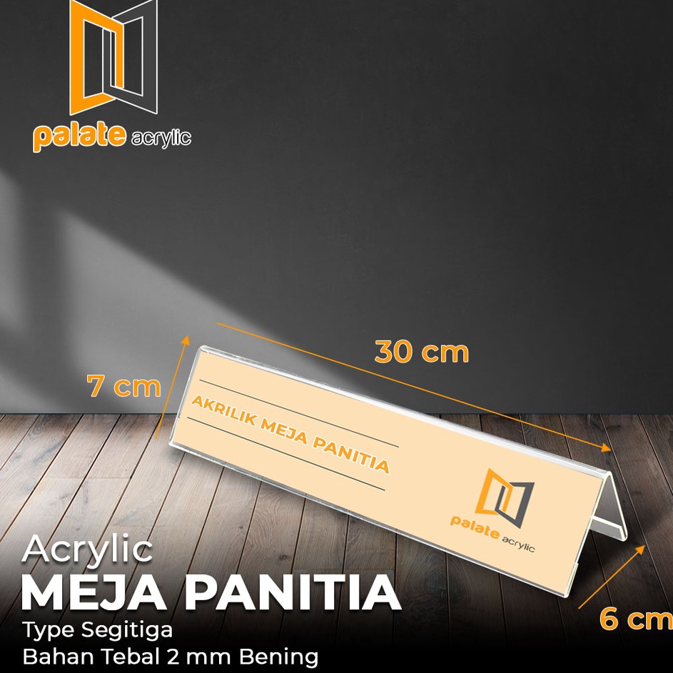 

Best Product ACRYLIC AKRILIK NAMA MEJA PANITIA 3x7cm BENTUK SEGITIGA