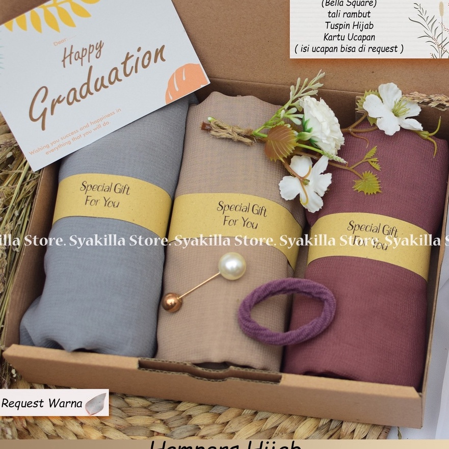 

KP8 Gift Box Hampers Hijab segiempat bella square Hadiah birthday wedding congratulation anniversaryengagementkado Guru
