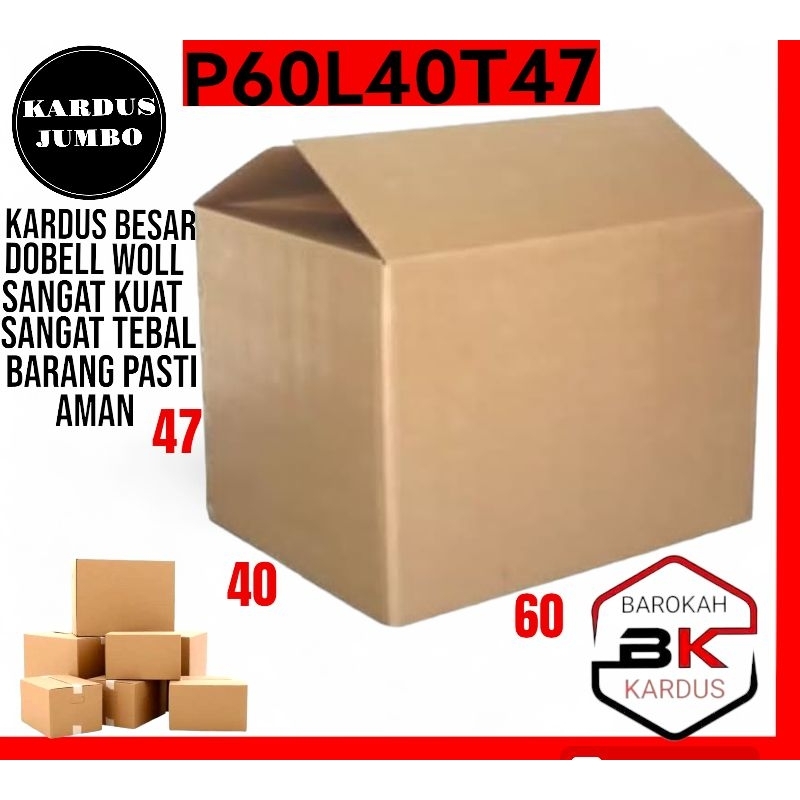 

Kardus Jumbo Besar 60x40x47 Cm / Kardus Box Packing Polos Tebal Kuat Premium