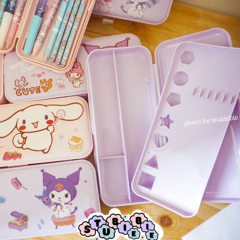 

KODE P99A KP1 Kotak pensil storage pencil case sanrio 2 tingkat ATK Alat sekolah anak Kuromi Mymelody