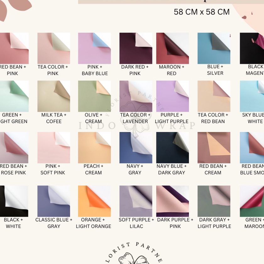 

Hemat 2 LEMBAR KES FLOWER WRAPPING BI COLOR CELLOPHANE KES BUKET BUNGA HAND BOUQUET