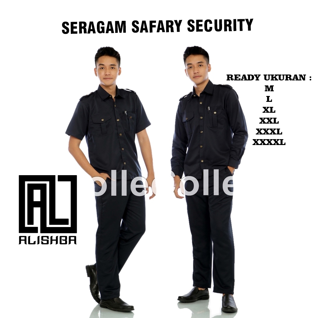 Seragam Safari Baju Safari Setelan Safari Security Seragam Satpam Baju Security Baju Guru Security