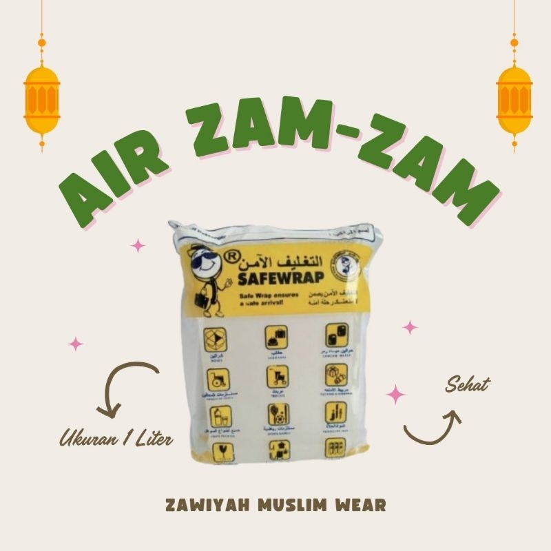 

AIR ZAM ZAM OLEH OLEH HAJI UMROH MAKANAN SEHAT ISLAMI CEMILAN
