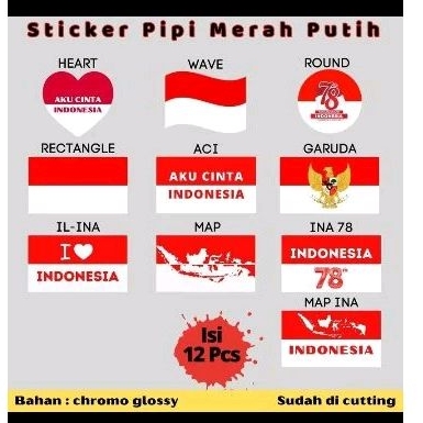 

stiker pipi bendera merah putih isi 20pc kurleb