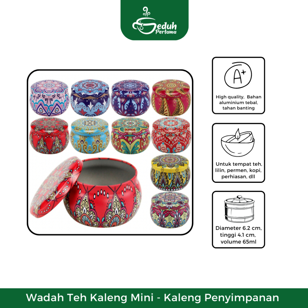 

Premium Wadah Teh Kaleng Mini / Kaleng Penyimpanan Lilin Permen Food Grade