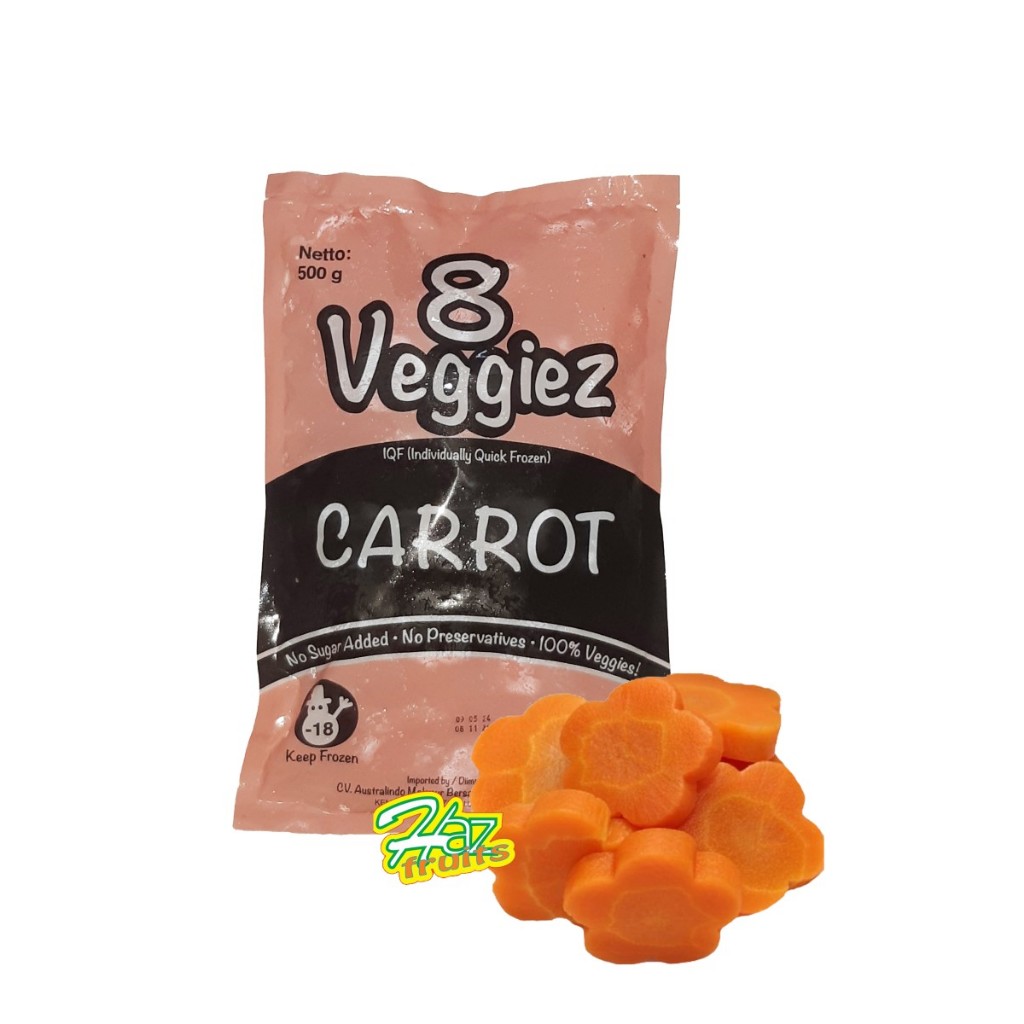 

8 Veggiez Plum Carrot Flower Frozen 500 Gr | Wortel Potong