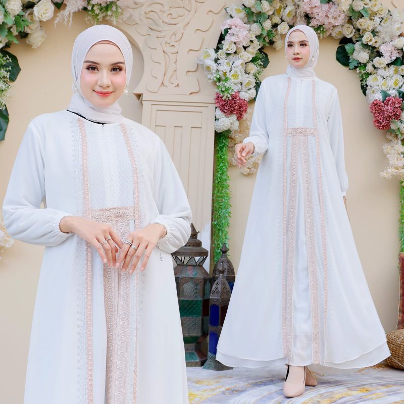 ABAYA ZULAIKHA DRESS GAMIS CERUTI PAYET RENDA BUSUI // COD // ABAYA ARAB // ABAYA HITAM PUTIH // ABA