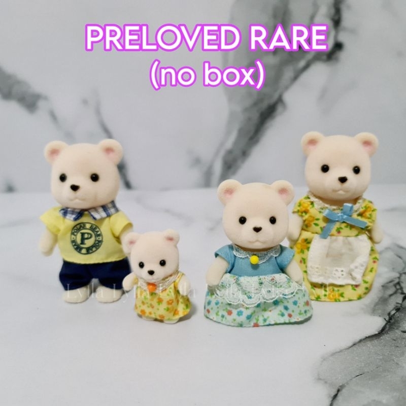 RARE Preloved Sylvanian Families Polar Bear Family ( defect )