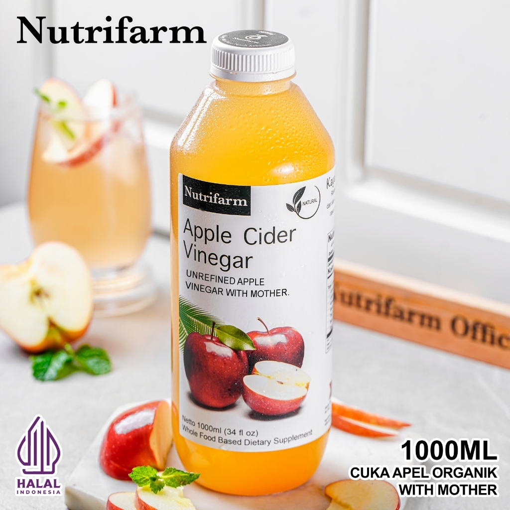 

CUKA APEL ORIGINAL ORGANIK 500ML / APPLE CIDER VINEGAR WITH MOTHER/ CUKA SARI APEL / BRAGG NUTRIFARM