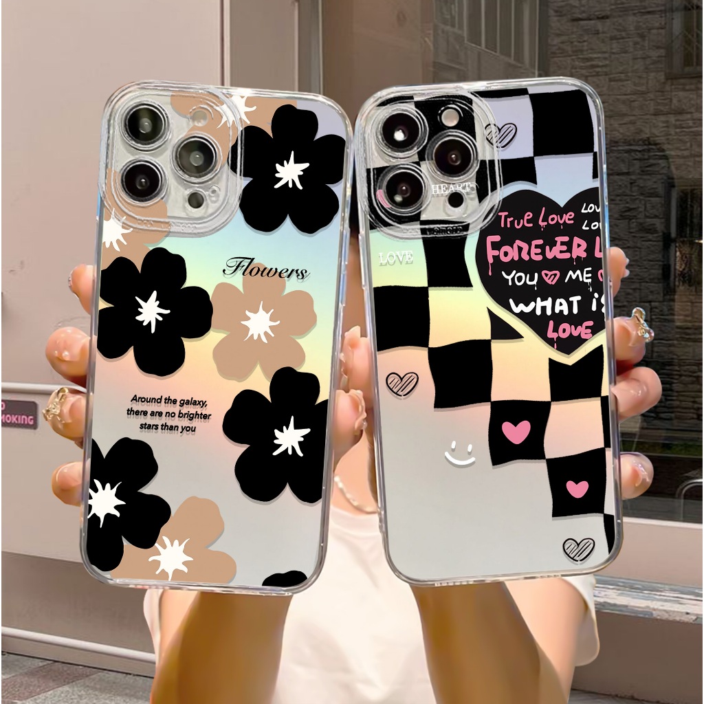 Case Hologram OPPO A5S A11K A12 A7 A15 A15S A57 A77S A58 4G Motif ( 3D BUNGA CATUR ) Softcase Hologr